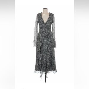 Abercrombie & Fitch Black and White Floral Long Sleeve Dress